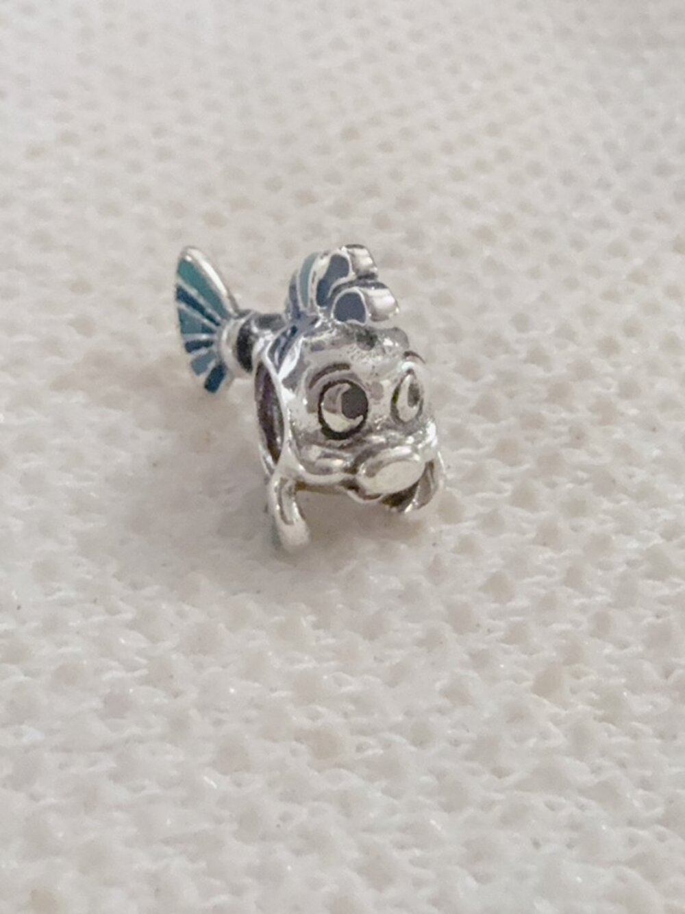 Disney the Little Mermaid Flounder Charm Silver Charm For Pandora Bracelet